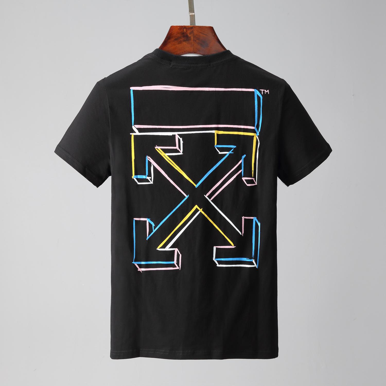 OFF-WHITE White Tape Arrow Print T-Shirt men cheap cotton tee,OG quality T-shirt