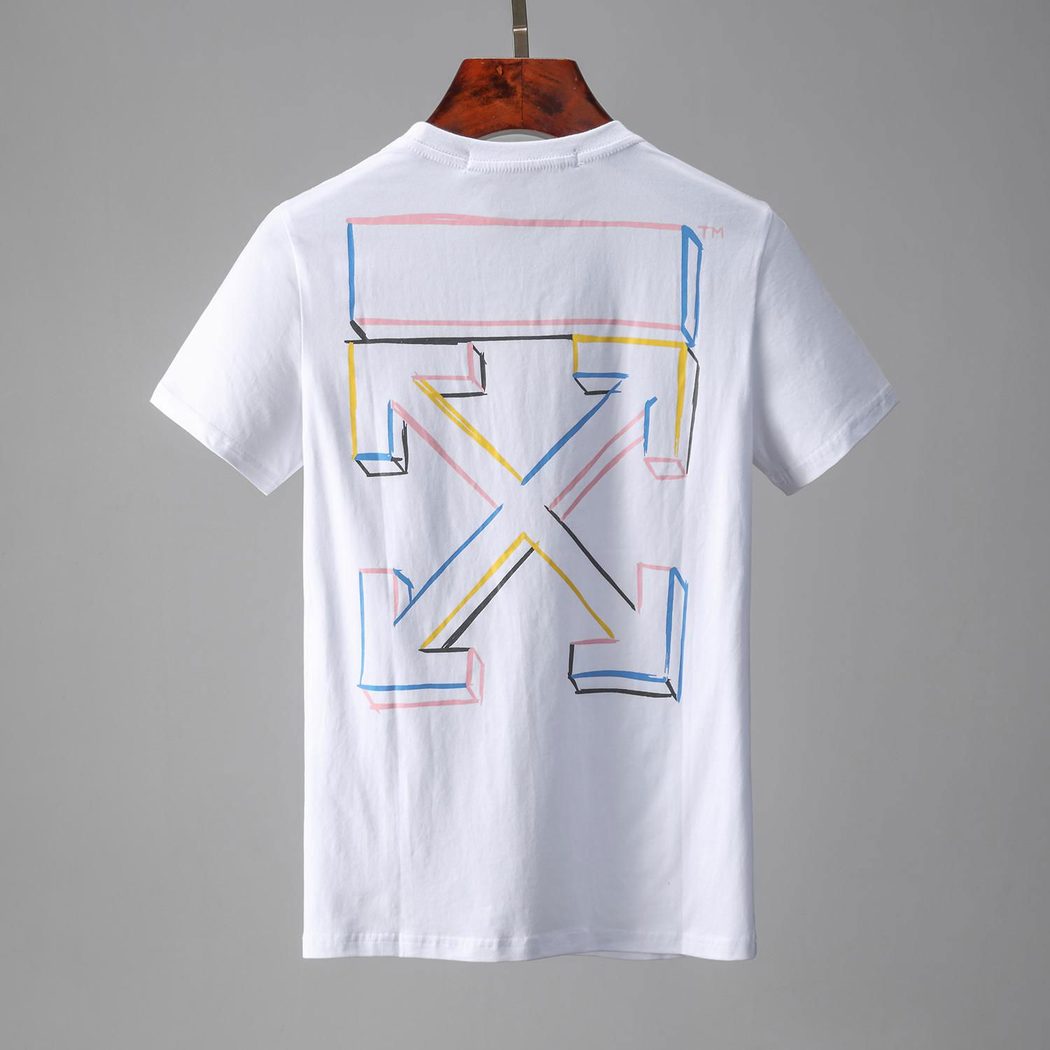 OFF-WHITE White Tape Arrow Print T-Shirt men cheap cotton tee,OG quality T-shirt 2