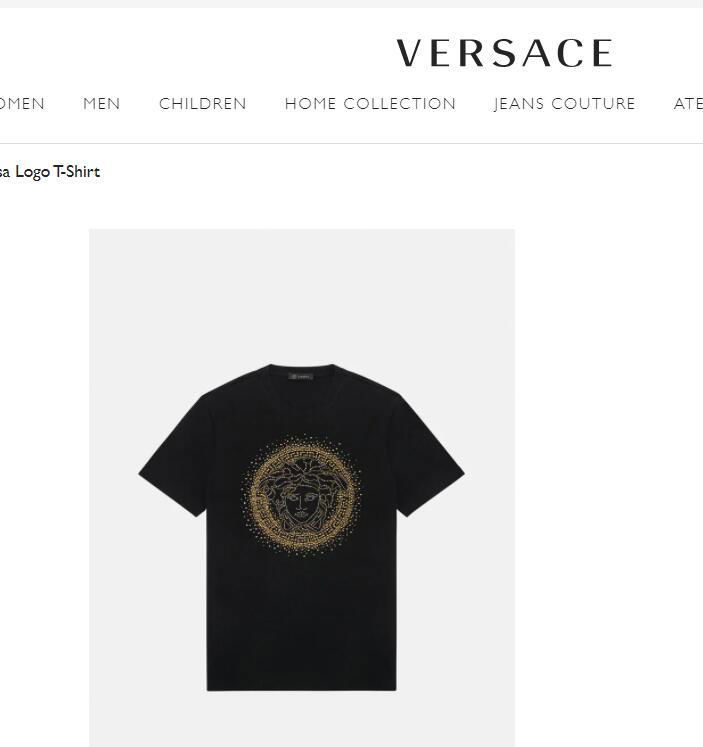 newest         EMBELLISHED MEDUSA LOGO T-SHIRT,men         T-shirt,1:1         