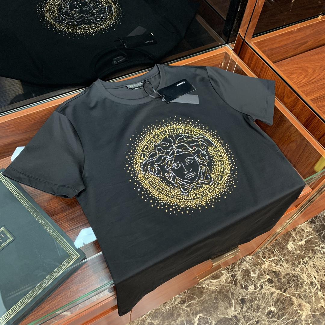 newest         EMBELLISHED MEDUSA LOGO T-SHIRT,men         T-shirt,1:1          4