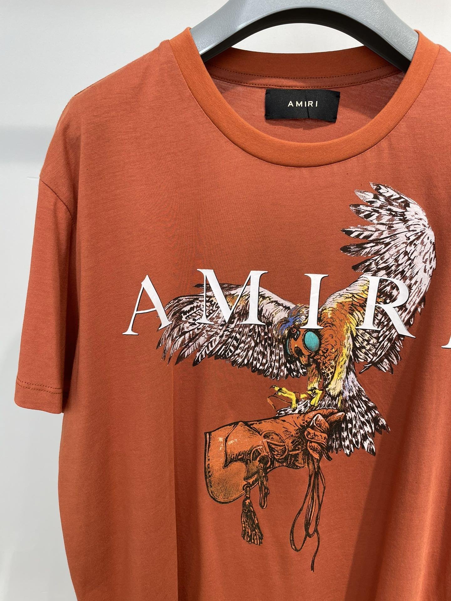 AMIRI2021SS Spring and summer new Falcon logo 100% cotton Printed T-shirt 5