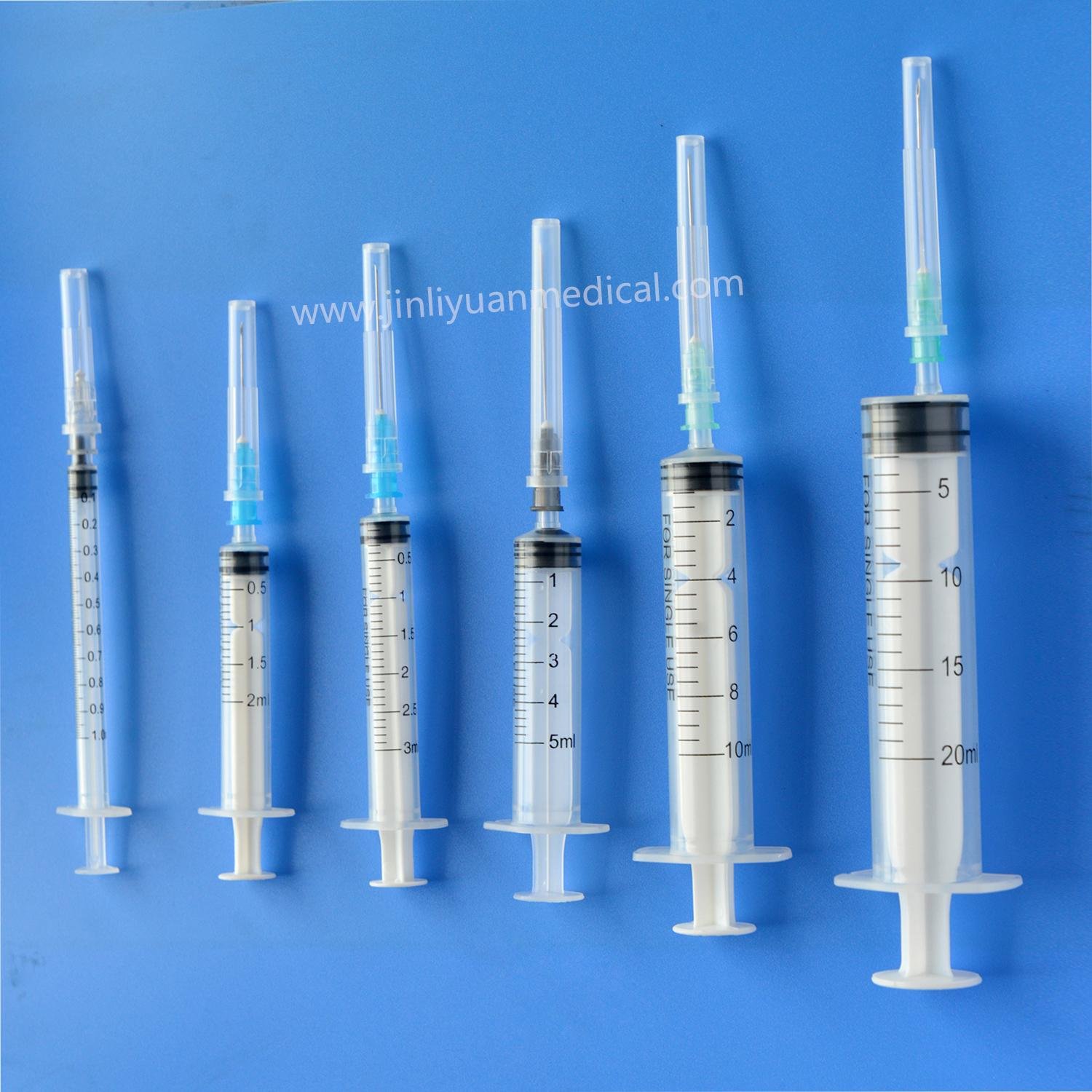 3 part disposable sterile syringes luer lock or luer slip