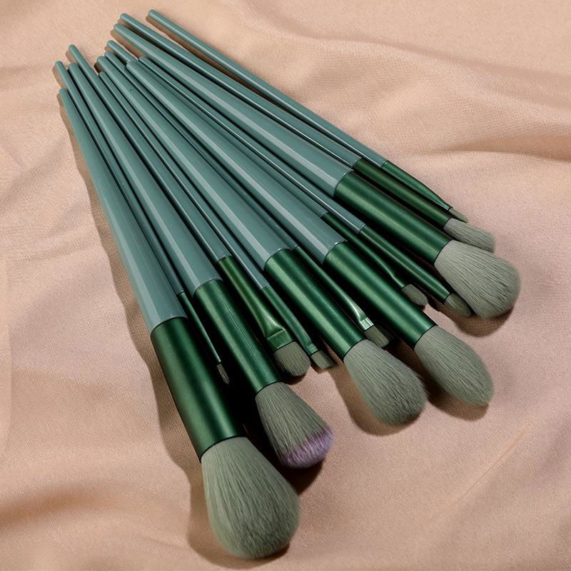 New 13 Four Seasons Green Makeup Brush Set Portable Soft powder blusher Brush ey 2