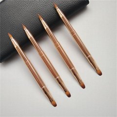 Telescopic lip brush double head with cover concealer makeup brush lipstick brus