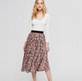 Women Summer Skirt Elastic waist Snake Skin Animal Print Midi Skirt 2