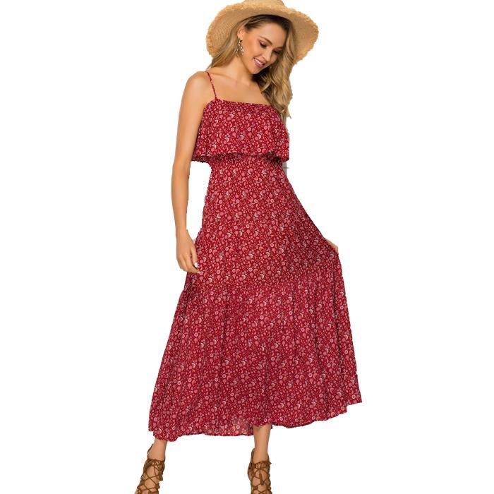 Women Maxi Dress Casual Loose Long Bohemian Floral Dress 5