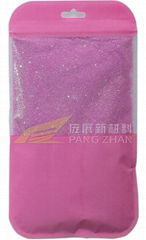 Industrial 100g Pink glitter powder in color bag for wall paper