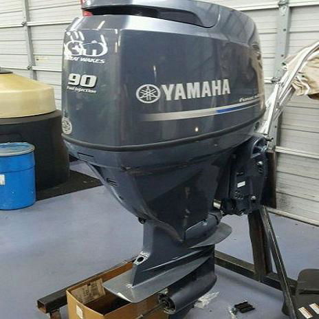 Free Shipping Used Yamaha 90 HP 4-Stroke Outboard Motor Engine