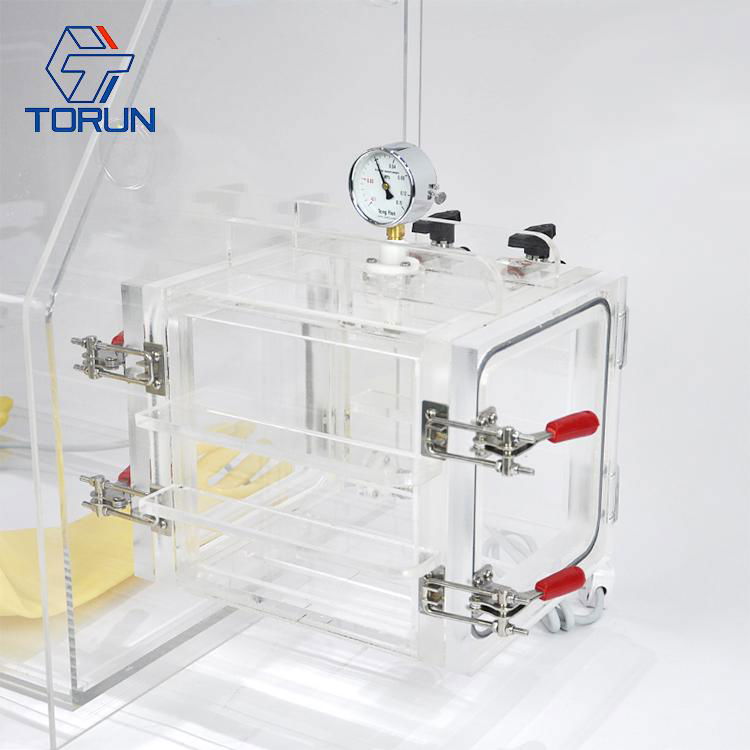 Lab Bench-top Acrylic Transparent Glovebox With Optional Box AGB2B
