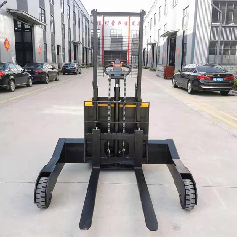 full electric forklift lift outdoor off-road handling standing type stacker  4