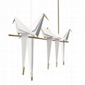 Modern metal Chandelier Hanging Living Dining LED Bird Design Pendant Lamp
