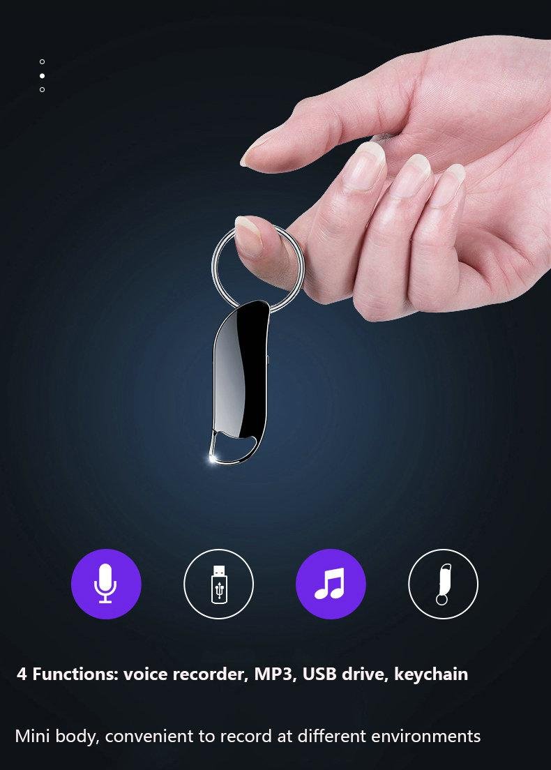 Keychain Digital Voice Recorder Voice Activated Recording  2