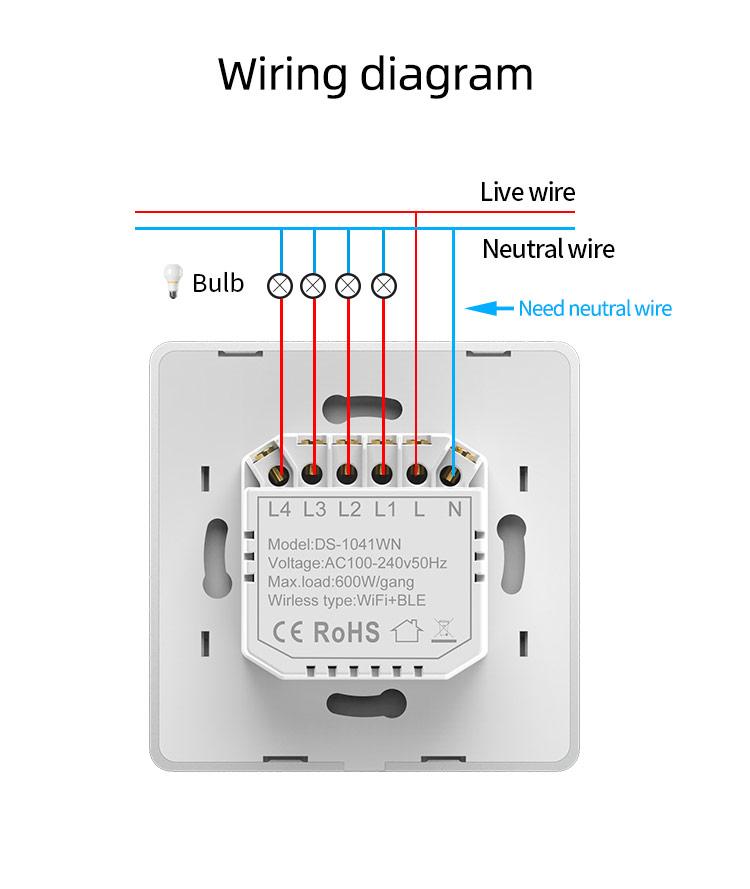 tuya wifi light switch ceiling touch light switch us standard smart light switch 3