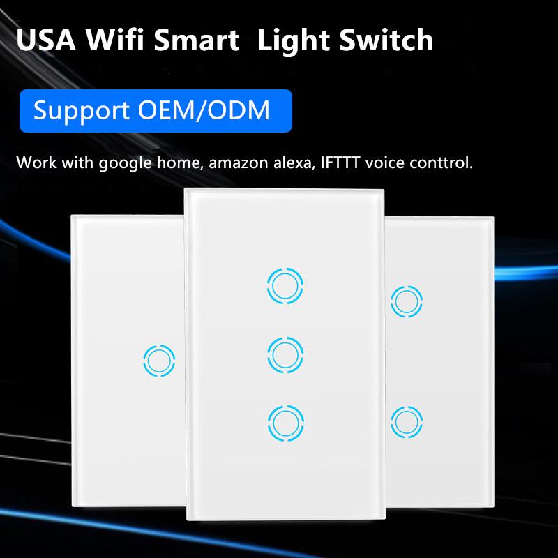 tuya wifi light switch ceiling touch light switch us standard smart light switch