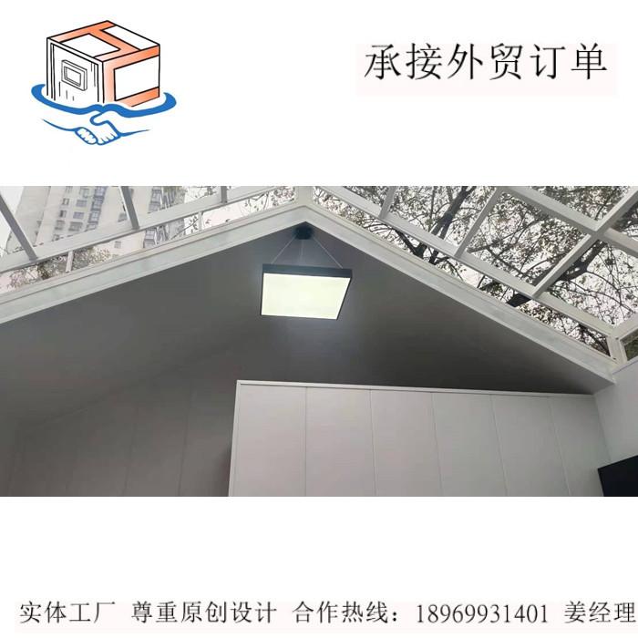 原創設計定製款輕鋼結構岩棉門衛室 集裝箱門衛室 落地鋼化大玻璃 2