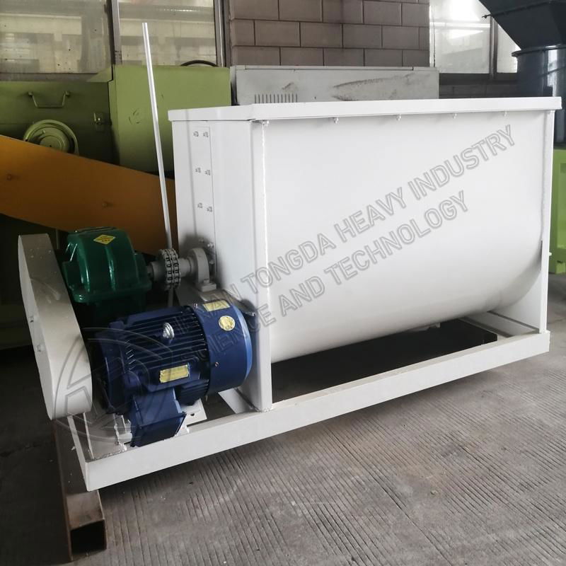 Industrial dust horizontal mixer BB fertilizer single shaft humidifying mixer 2