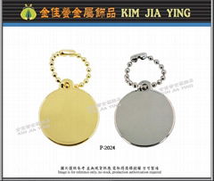 Round metal pet tag