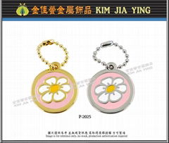 Color flower metal pet tag