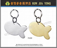 Fish metal pet tag