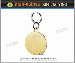 Round metal pet tag