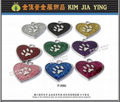 Color love dog paw metal pet tag