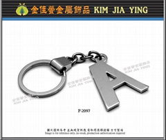 Color rhinestone DIY metal letter key ring