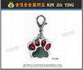 Color Rhinestone Dog Palm DIY Metal Hook Charm