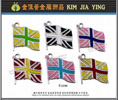 Customized Metal Flag Charm Accessories