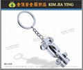 Customized creative metal key ring tag badminton racket