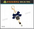 Four-leaf clover rhinestone tassel key ring