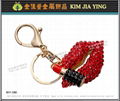 Bow Knot Pearl Shape Bag Key Ring Accessory