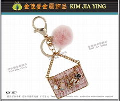 Custom Rhinestone Charm Metal Keyring