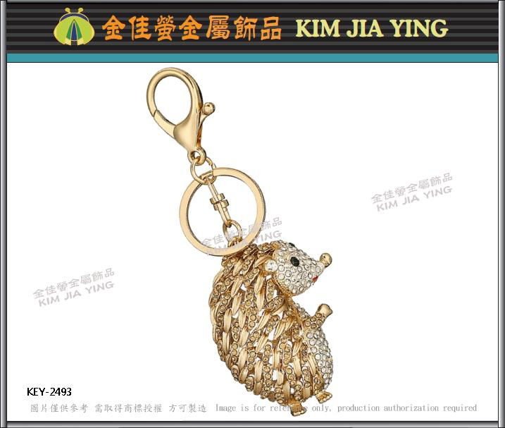 Customized bag metal rhinestone key ring accessories 2