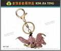 Four-leaf clover rhinestone tassel key ring