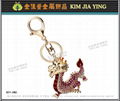 Rhinestone Skull Metal Keyring 17