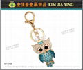 Rhinestone Skull Metal Keyring 20