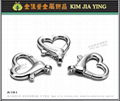 New creative heart buckle, zinc alloy spring buckle, key ring accessories