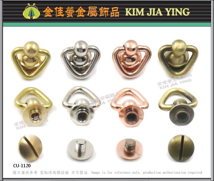 DIY Brass  Screw For Leather, brass screw rivets 3