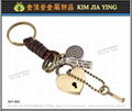 客製化復古編織皮革造型金屬鑰匙圈 5