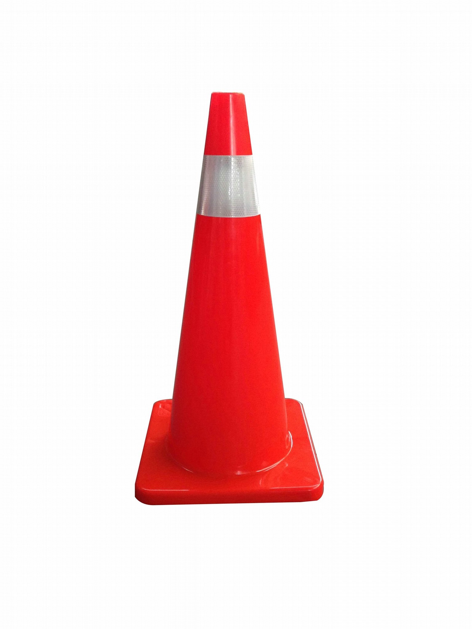 28inch Durable High Visibility Orange PVC Road Cone Wide Body 2