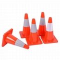 18" Fluorescent Orange PVC Road Cone Plastic Safety Cone