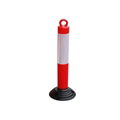 80cm Reflective Warning Post Delineator Post with Black Rubber Base