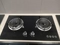  Black Tempered Glass Cooktop 2 Burners Gas Stove Built in Gas Hob 