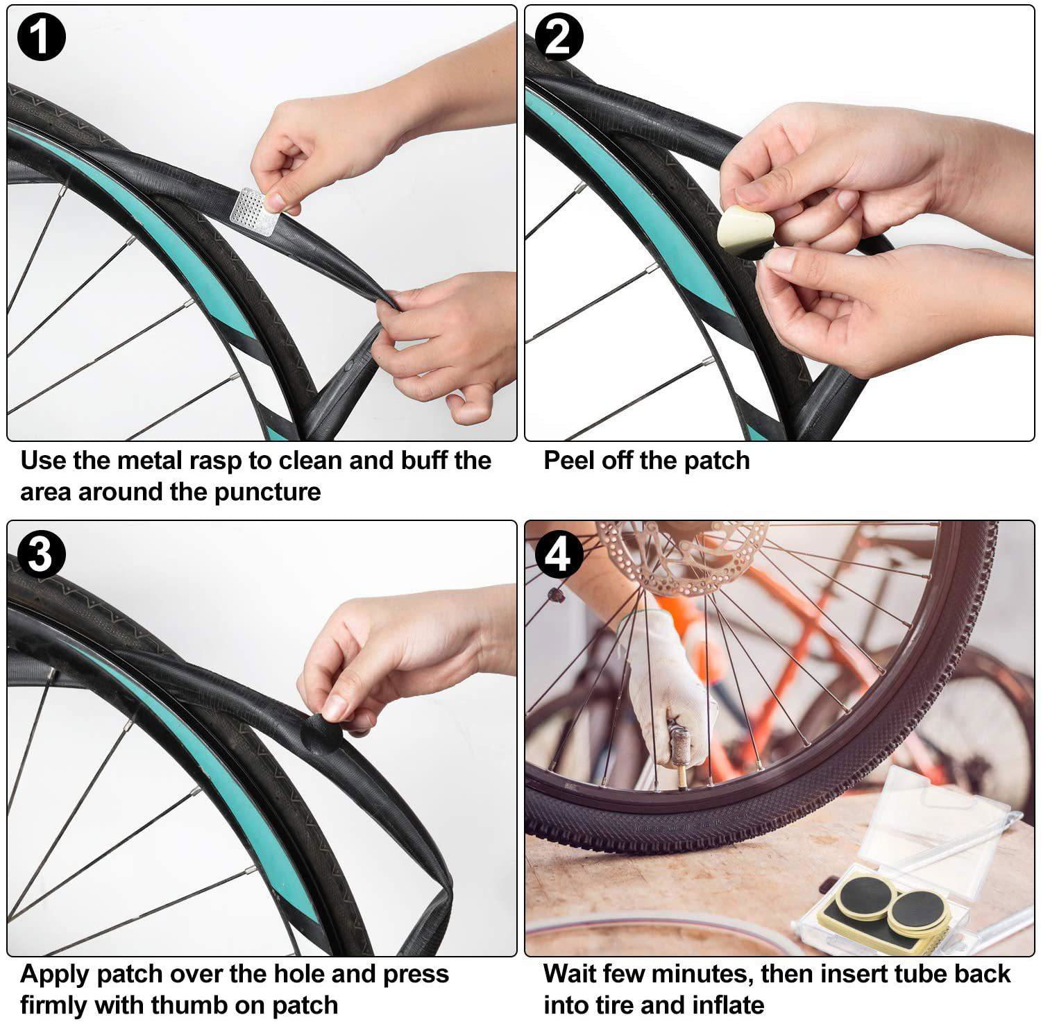 自行车免胶水补胎片撬胎棒修理套装 5