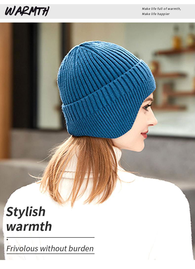 Unisex Winter Knitted Hat Stylish Casual Slouchy Hat Outdoor  3