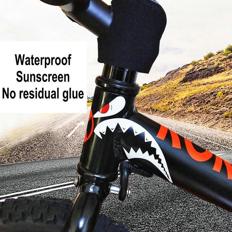 自行車平衡車鯊魚頭管貼紙裝飾個性改裝划痕貼