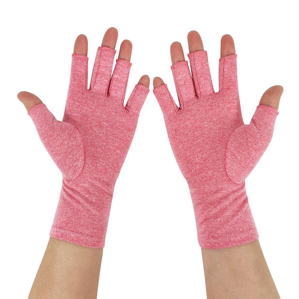 1Pair Black Half Finger Fingerless Gloves Stretch Elastic Fashion 11