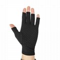 1Pair Black Half Finger Fingerless Gloves Stretch Elastic Fashion 3