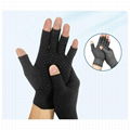 1Pair Black Half Finger Fingerless Gloves Stretch Elastic Fashion 4