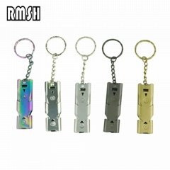 Double Tube Survival Whistle Portable Stainless Steel 